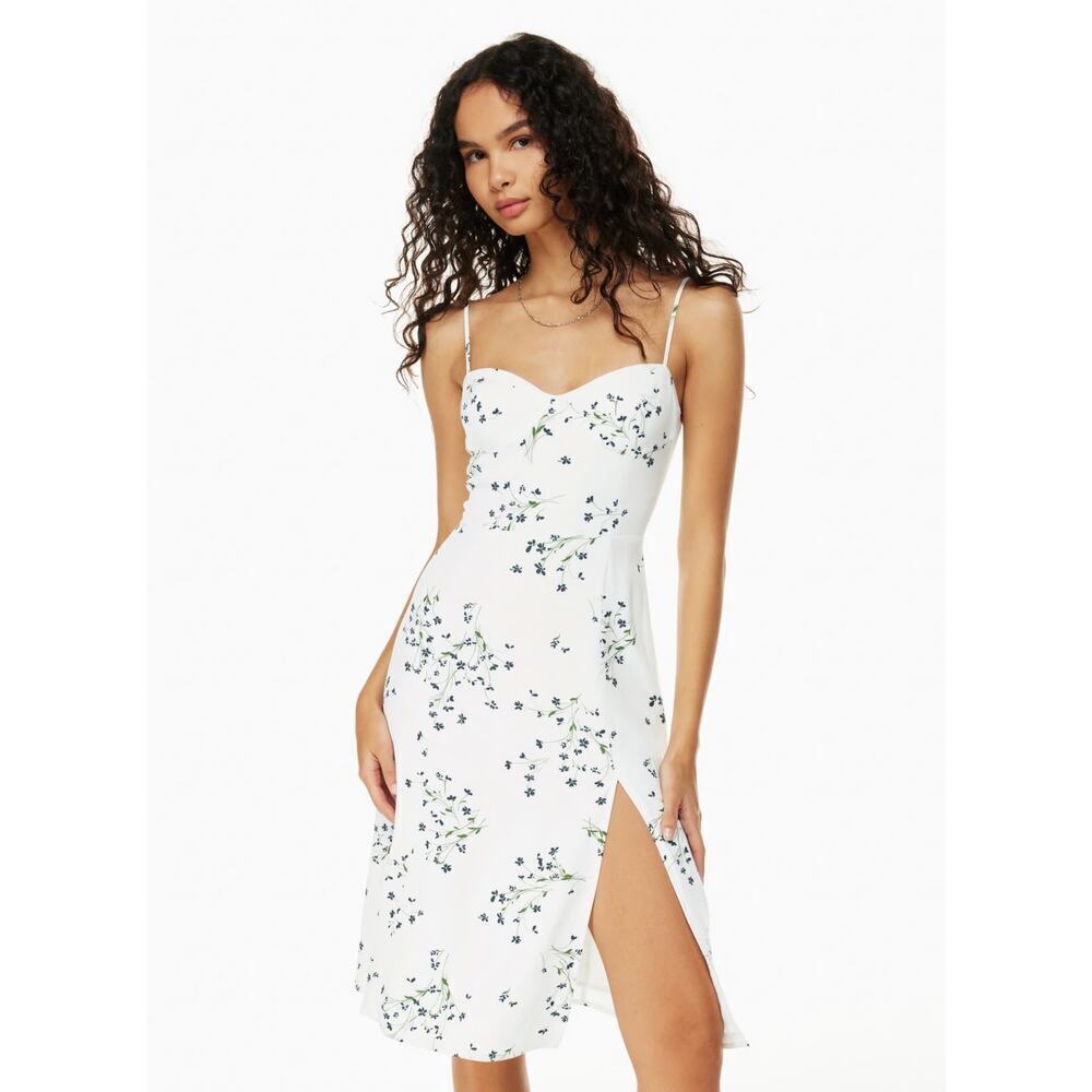 Sunday Best white blue Viola Sleeveless Midi dress 2XS lined adjustable straps